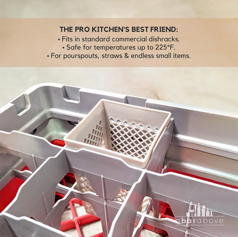 A Bar Above Dishwasher Basket for Reusable Straws and Small Bar Tools, Plastic Straw Basket for Washing Cocktail Picks, Stir Sticks, & Kitchen Accessories, Ideal for Home and Commercial Dishwasher use - Image 3